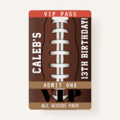 Football Anniversaire de fête VIP Pass Badge (Devant)