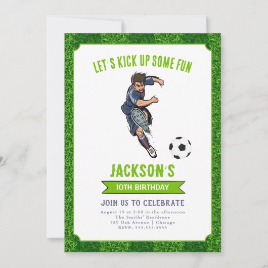 Football Anniversaire Fête Invitation (Devant)