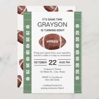 Football Anniversaire Invitation 5x7