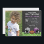 Football Anniversaire Invitation Anniversaire Fête<br><div class="desc">Football Anniversaire Invitation avec photo personnalisée. Fête d'anniversaire. Invitation de fête d'anniversaire garçon ou fille. Football Sport Thème Anniversaire Bash. Lavande Lilac violette et blanc. Arrière - plan de tableau de bord. 1er premier anniversaire. 1er 2ème 3ème 4ème 6ème 7ème 9ème 10ème 11ème 12ème 13ème 14ème 15ème, tout âge. Numérique...</div>