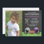 Football Anniversaire Invitation Anniversaire Fête<br><div class="desc">Football Anniversaire Invitation avec photo personnalisée. Fête d'anniversaire. Invitation de fête d'anniversaire garçon ou fille. Football Sport Thème Anniversaire Bash. Lavande Lilac violette et blanc. Arrière - plan de tableau de bord. 1er premier anniversaire. 1er 2ème 3ème 4ème 6ème 7ème 9ème 10ème 11ème 12ème 13ème 14ème 15ème, tout âge. Numérique...</div>