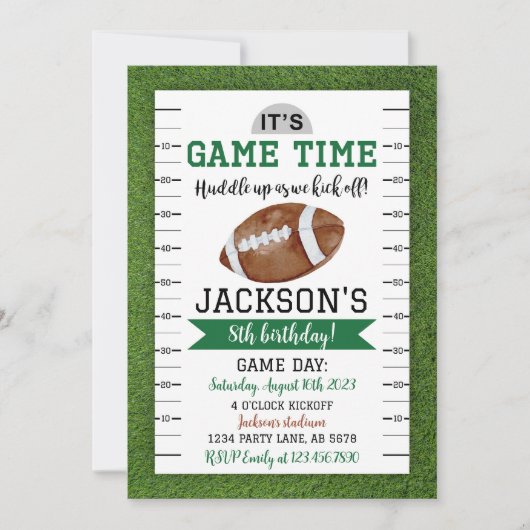 Football Anniversaire Invitation Blanc (Devant)