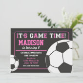 Football Anniversaire Invitation Chalkboard Girl (Debout devant)