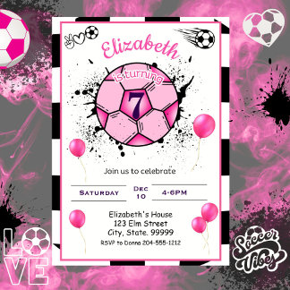 Football Anniversaire Invitation fille