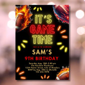 Football Anniversaire Invitation Garçons Neon Jeu