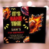 Football Anniversaire Invitation Garçons Neon Jeu