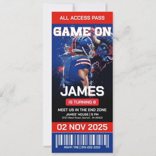 Football Anniversaire Invitation : Téléchargement (Devant)