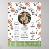 Football Anniversaire Jalon Poster première année  (Devant)