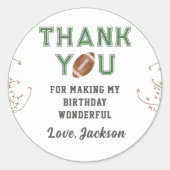 Football Anniversaire Party Classic Round Sticker (Devant)