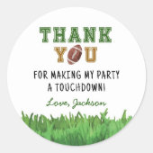 Football Anniversaire Party Classic Round Sticker (Devant)