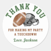 Football Anniversaire Party Classic Round Sticker (Devant)