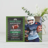 Football Anniversaire Photo Invitation Noir (Debout devant)