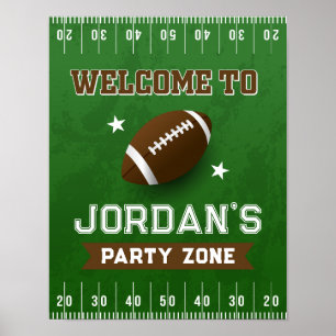 Football Anniversaire Poster de bienvenue 11x14