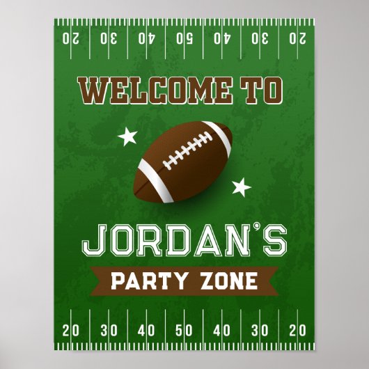 Football Anniversaire Poster de bienvenue 11x14 (Devant)