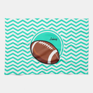 Football; Aqua Green Chevron Theedoek
