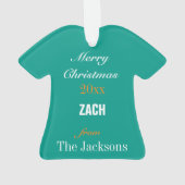 Football Aqua, Orange & Ornement Jersey Blanc (dos)