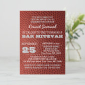 Football Argent Bar Mitzvah Invitation (Debout devant)