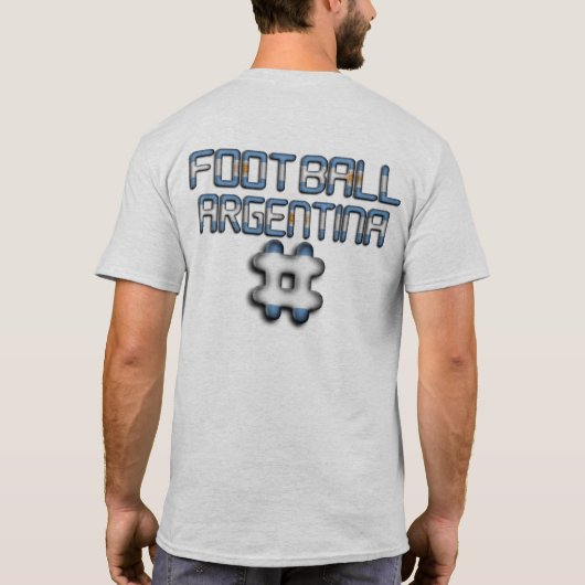 Football Argentinië Mannen Basic T-Shirt (Achterkant)