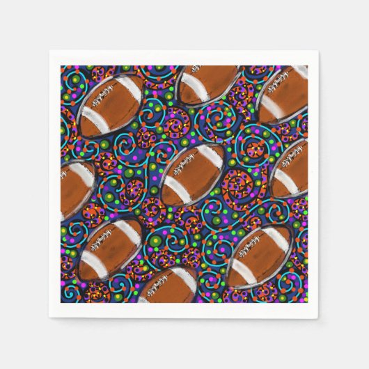 Football Art Blue Servetten (Voorkant)