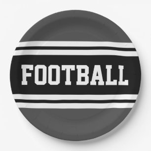 FOOTBALL Athletic Grey Zwart Wit Racing Stripes Papieren Bordje