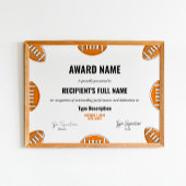 Football Award certificaat, MVP Poster