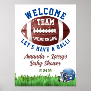 Football Baby shower Affiche de bienvenue