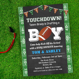 Football Baby Shower Chalkboard Invitation