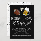 Football & Baby shower de bière Invitation Tableau (Devant / Derrière)