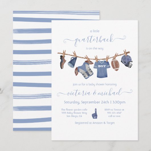 Football Baby shower Kaart (Voorkant / Achterkant)