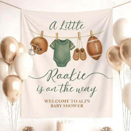 Football Baby Shower Party Backdrop Little Rookie  Wandkleed