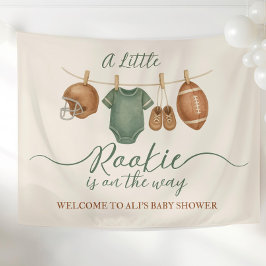 Football Baby Shower Party Backdrop Little Rookie  Wandkleed