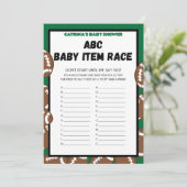 Football Baby shower spel, Voetbal - bewerkbare na Kaart (Staand voorkant)