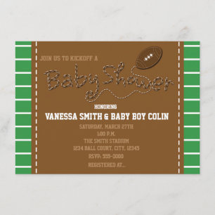 FOOTBALL BABY SHOWER Typografie Party Invitation Kaart