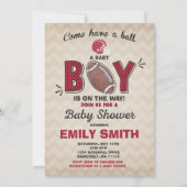 Football Baby shower Uitnodiging Sport Baby shower (Voorkant)
