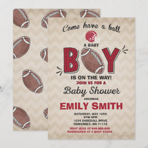 Football Baby shower Uitnodiging Sport Baby shower