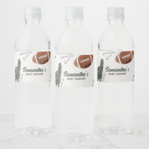 Football Baby shower Waterfles Etiket