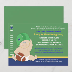 Football Baby Sports thème Baby shower Invitation