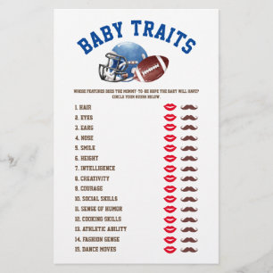 Football Baby Traits Baby shower Spel Flyer
