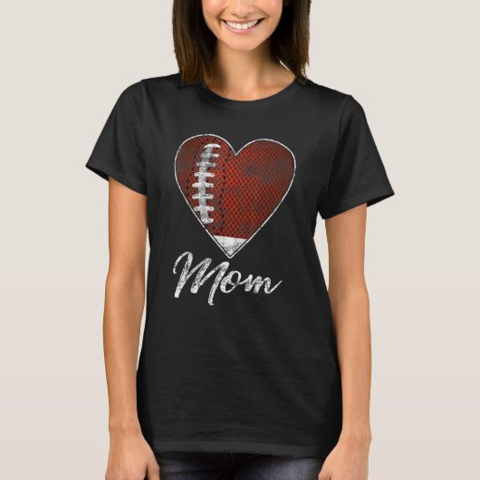 Football Ball Heart Mam Fan Idea Motrer Sport T-shirt (Voorkant)