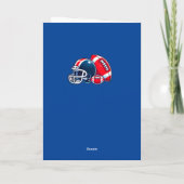 Football Ball Helmet Cartoon Merry Christmas Kaart (Achterkant)