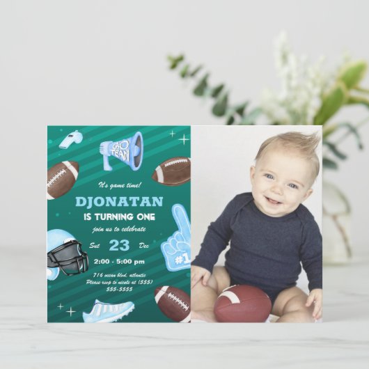 Football Ball Invitation d'anniversaire (Debout devant)