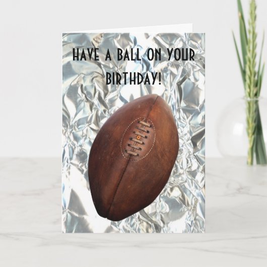 Football Ball Metal Carte Anniversaire (Devant)