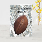 Football Ball Metal Carte Anniversaire (Fleur jaune)