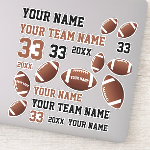 Football Ball Player Team Naam Nummer Kinder Sticker