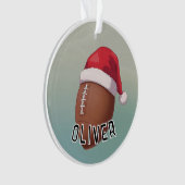 Football Ball with Red Santa Hat Name Christmas (devant)