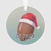 Football Ball with Red Santa Hat Name Christmas (dos)