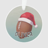 Football Ball with Red Santa Hat Name Christmas (devant)