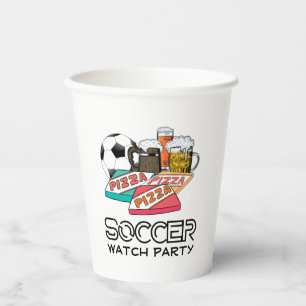 Football Beer Pizza SOCCER WATCH PARTIJ Papieren Bekers