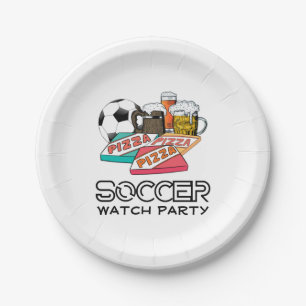 Football Beer Pizza SOCCER WATCH PARTIJ Papieren Bordje
