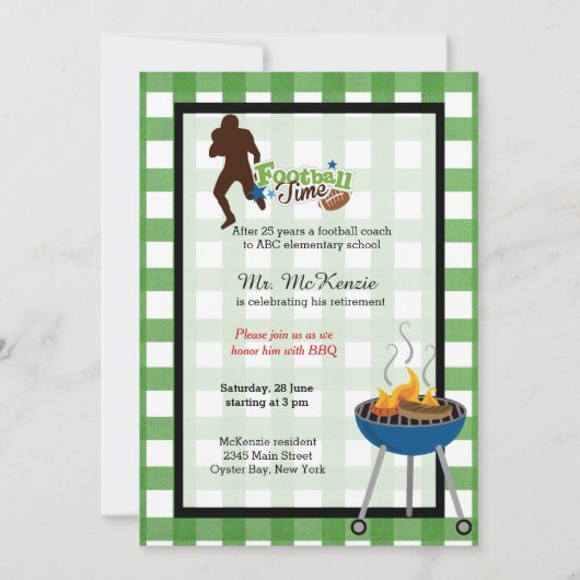 Football bij pensionering kaart (Voorkant)